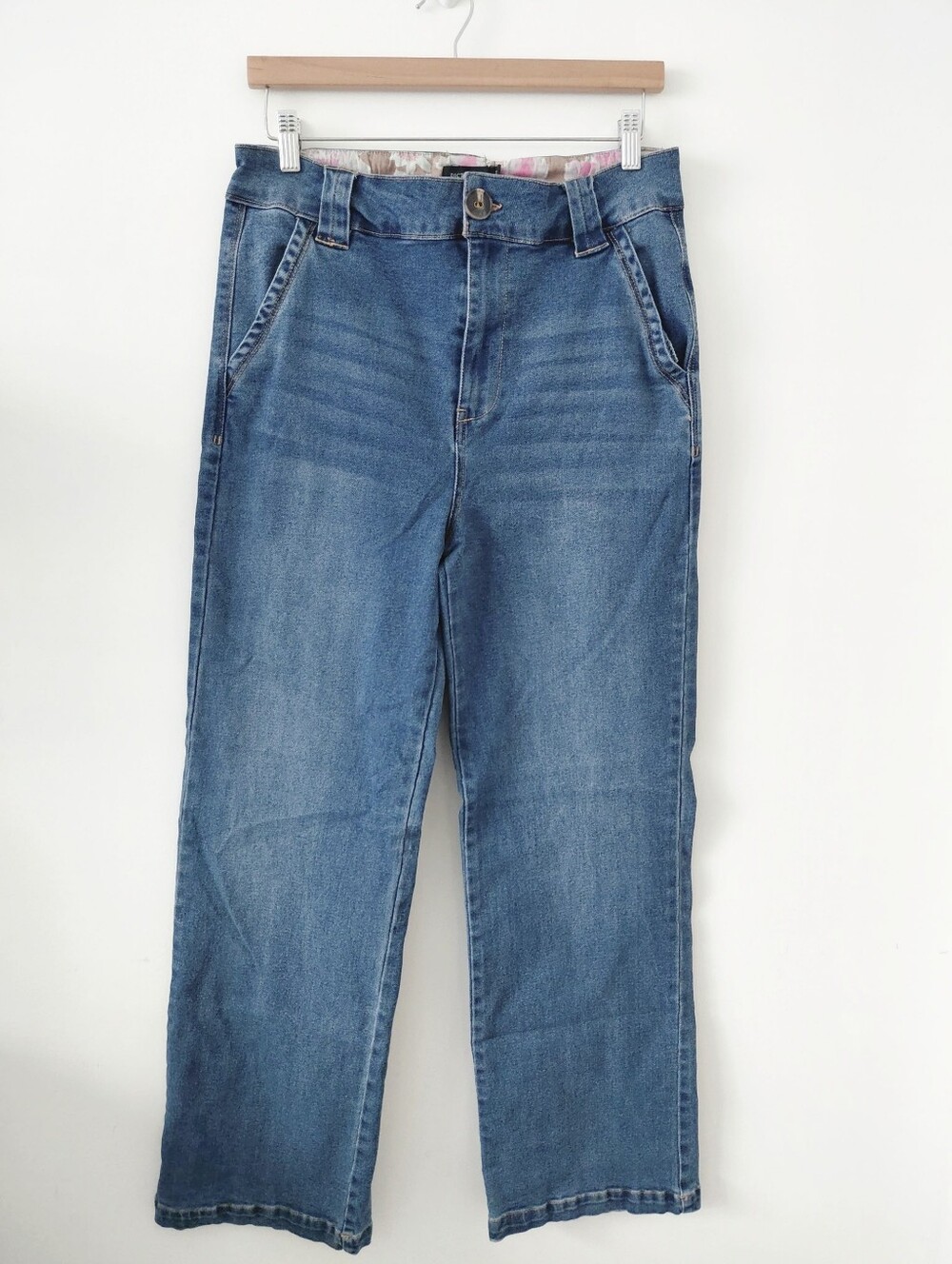 Classic High-Rise Straight Crop Jeans - Blue